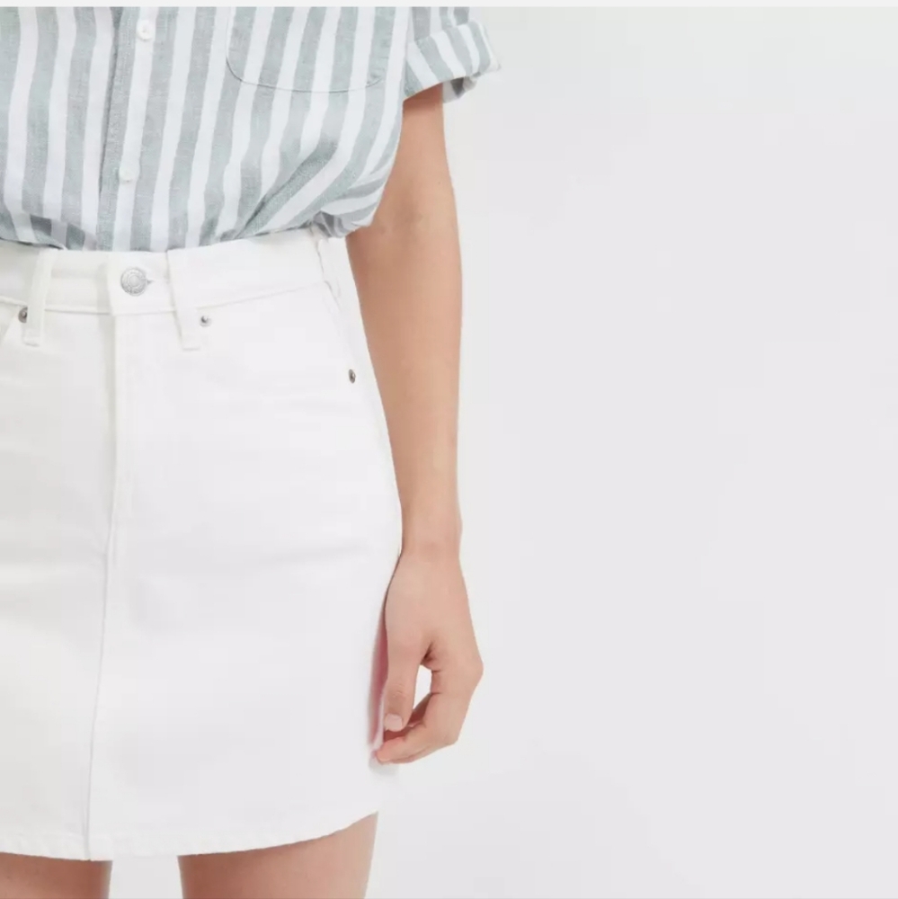 Everlane White Denim A Line Skirt 100 cotton - Picture 3 of 11